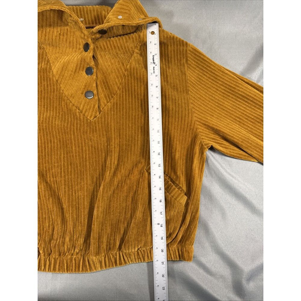Free People Selena Slouchy Pullover Ribbed Button Close Front Hip Pockets XS - Picture 9 of 12